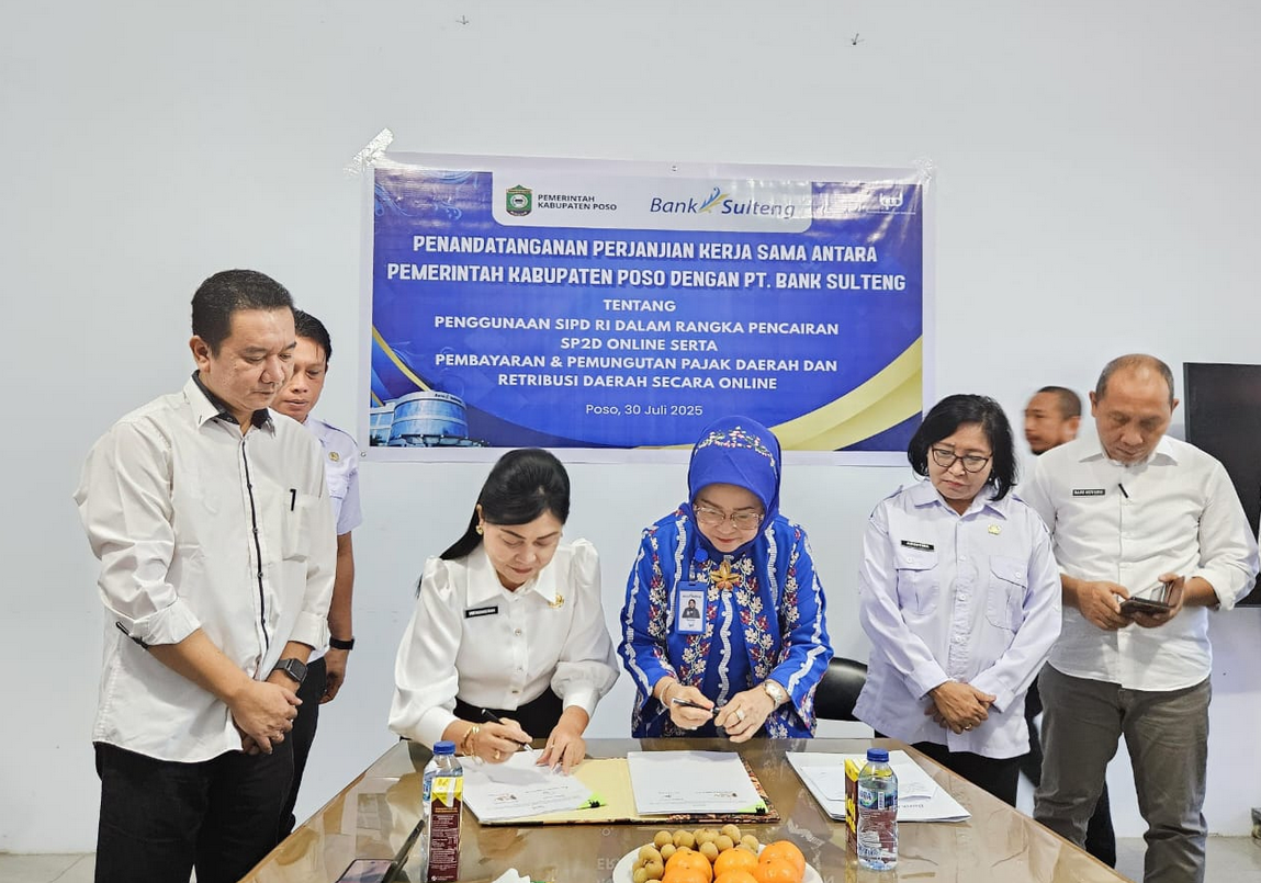 Perjanjian Kerjasama SP2D ONLINE PT. Bank Sulteng dan Pemerintah Daerah Kabupaten Poso